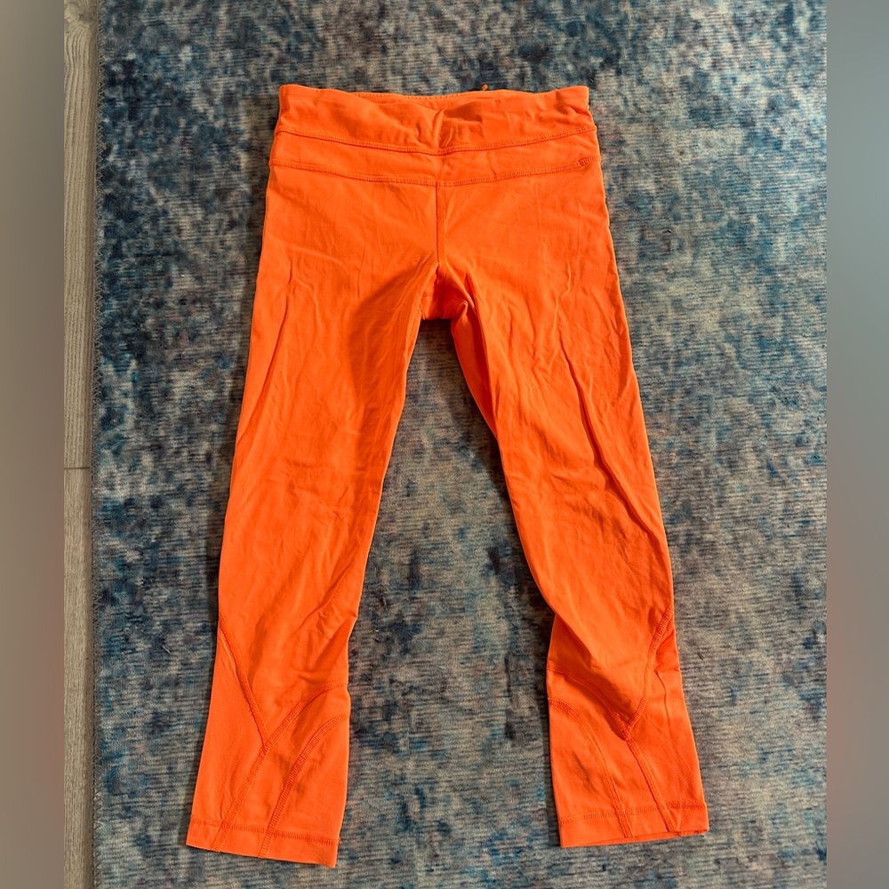 Lululemon Athletica Vibrant Orange Capri Leggings